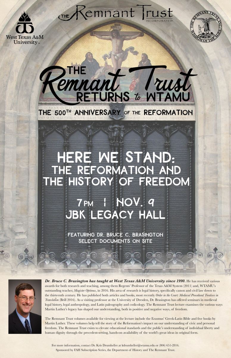 The Remnant Trust lecture featuring Dr. Bruce Brasington